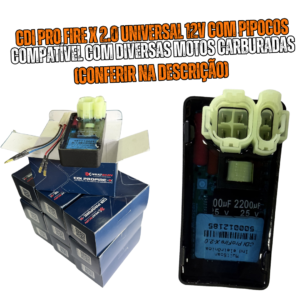 CDI PRO FIRE X 2.0 COM PIPOCOS - UNIVERSAL 12 PARA MOTOS CARBURADAS (CONEXÃO BLUETOOTH)