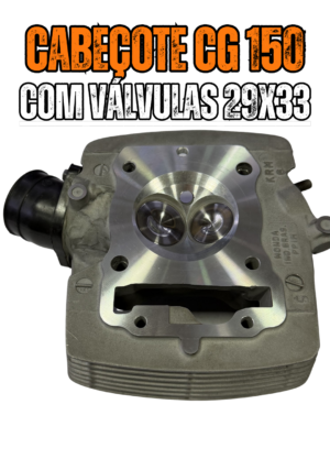 CABEÇOTE DE CG 150 PREPARADO COM VÁLVULAS 29x33 - PRA LINHA HONDA 150